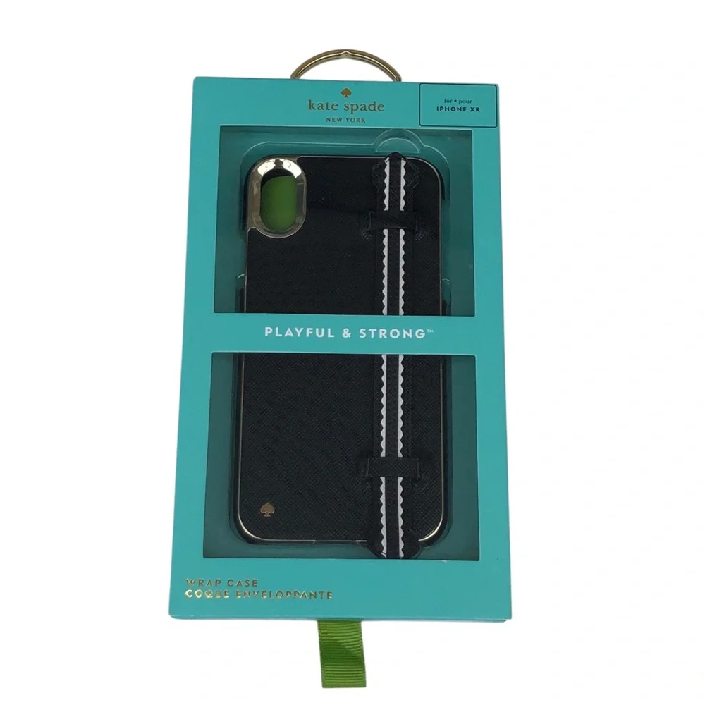 Kate Spade New York Wrap‎ Strap Black & White Case for iPhone XR